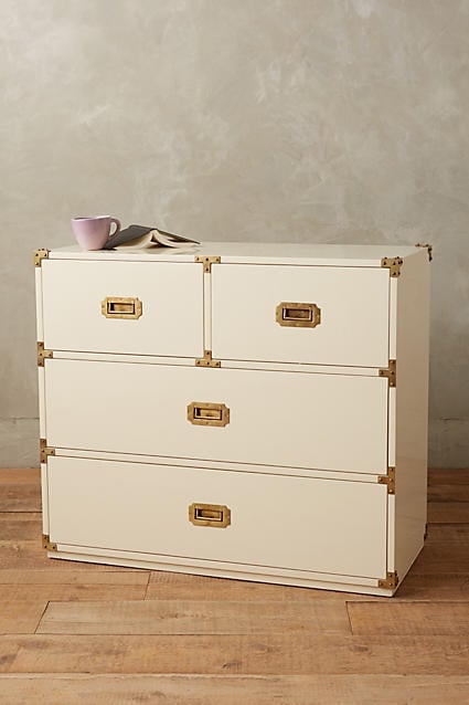 Lacquered Wellington Four-Drawer Dresser Cream Anthropologie extra 25% off sale