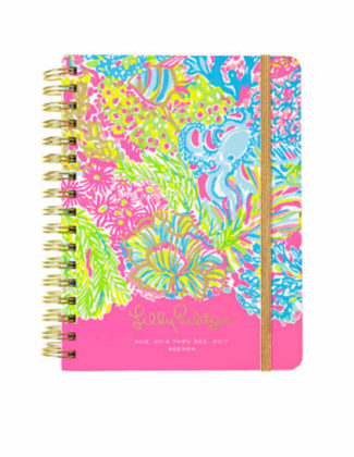 Lilly Pulitzer 2016-2017 LARGE AGENDA - LOVERS CORAL Multi Lovers Coral