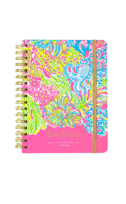 Lilly Pulitzer 2016-2017 LARGE AGENDA - LOVERS CORAL Multi Lovers Coral lilly pulitzer free shipping event