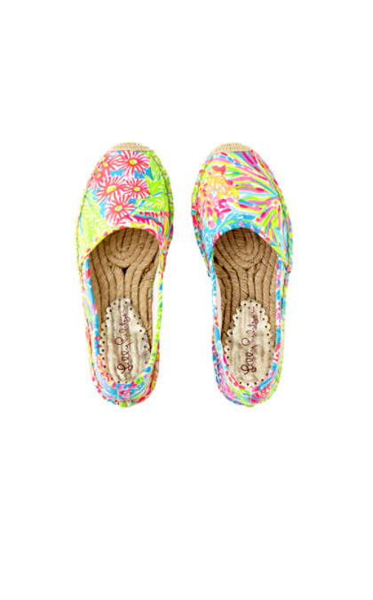 Lilly Pulitzer LIA ESPADRILLE Seaspray Blue Lovers Coral Accessories Small