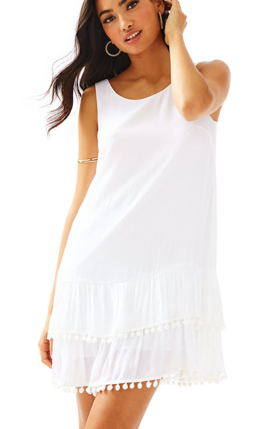 Lilly Pulitzer NATASHIA SCOOP NECK TANK DRESS Resort White lilly pulitzer free shipping event