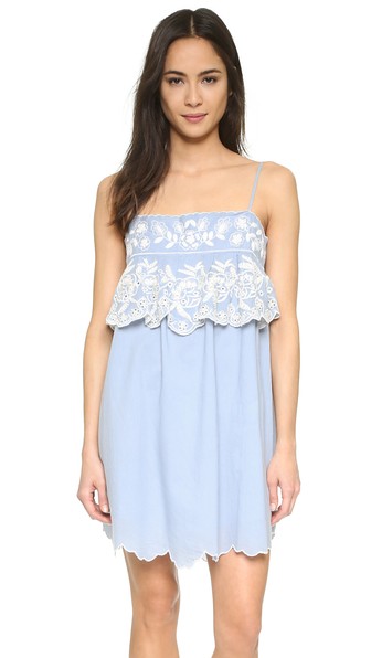Love Sam Seraphina Embroidered Dress Chambray Ivory Shopbop