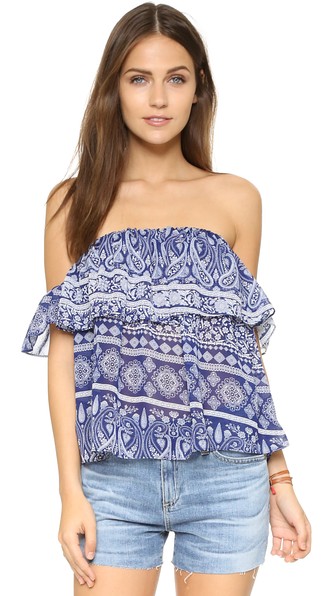 MISA Loretta Off The Shoulder Top Print  casual off the shoulder tops for summer