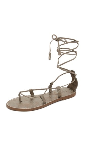 Madewell Kana Lace Up Gladiator Sandals Heather Soot Metallic lace-up flat sandals summer 2016