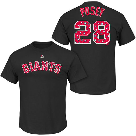 Majestic Threads San Francisco Giants Black Stars & Stripes T-Shirt