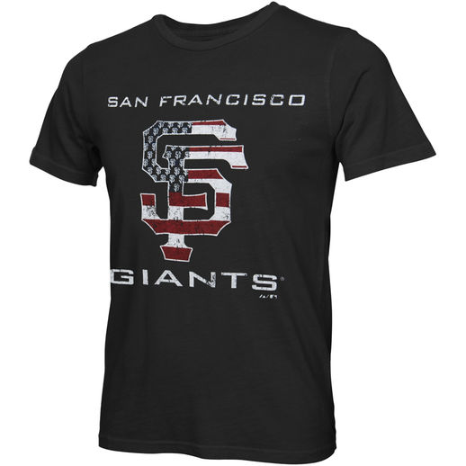 Majestic Threads San Francisco Giants Stars And Stripes Tri-Blend T-Shirt - Black