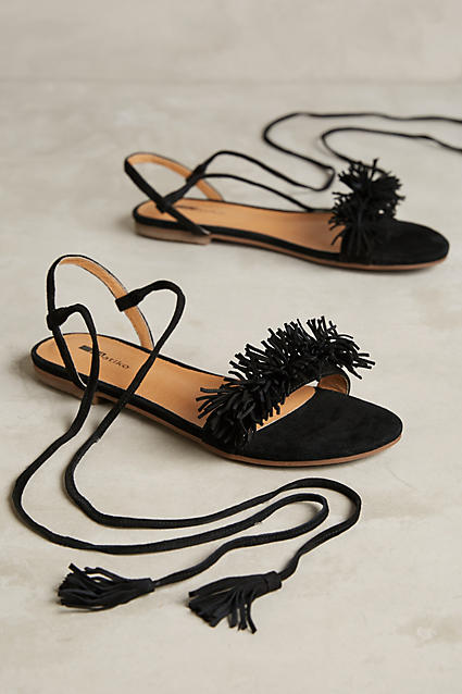 Matiko Delilah Fringe Sandals Black Anthropologie anthropologie extra 25% off sale