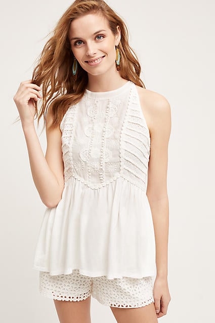 Meadow Rue Eyelet Halter Top White trendy eyelet halter tops summer