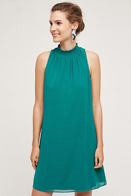 Meadow Rue Swiss Dot Halter Dress Green