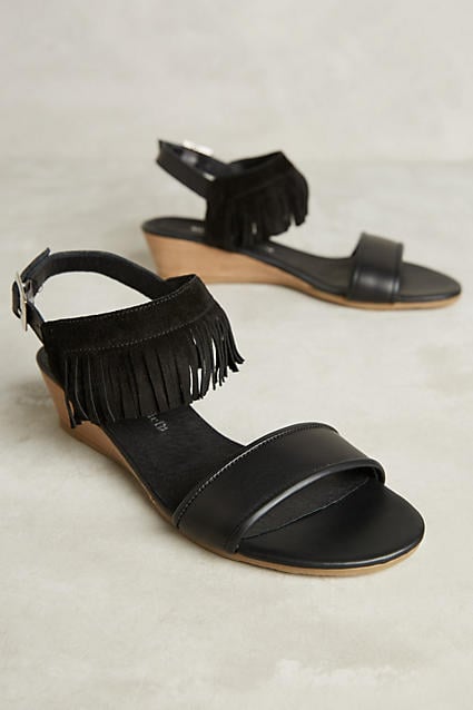 Morena Gabbrielli Vercelli Wedges Fringe Black wedge sandals summer 2016