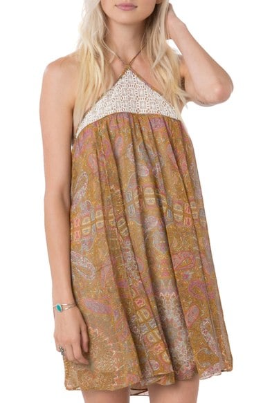 O'Neill 'Vadella' Print Shift Dress Mustard Multi  halter dresses summer 2016