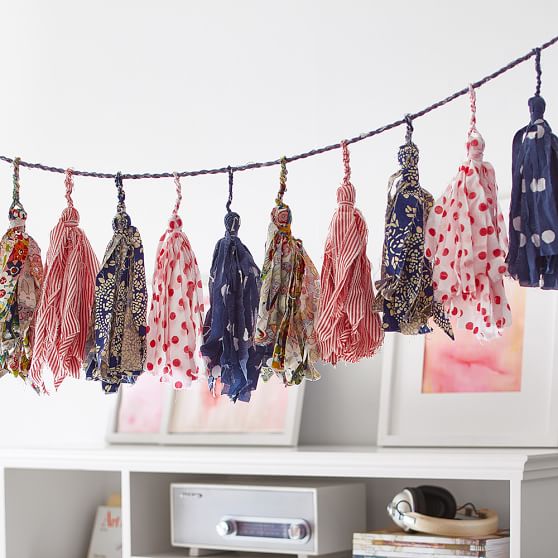 Pottery Barn Teen Tassels Fabric Garland pottery barn teen 20% off sale