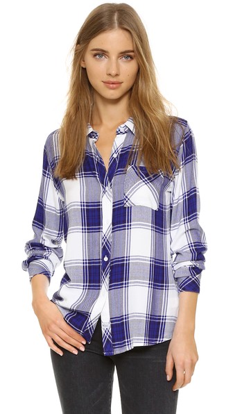 RAILS Hunter Shirt Cobalt White Shopbop extra 25% sale summer