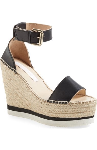 See by Chloé 'Glyn' Espadrille Wedge Sandal (Women) Black Leather trendy platform espadrille sandals