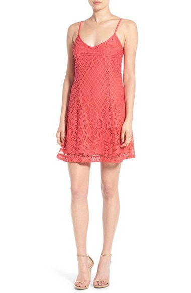 Sequin Hearts Lace Slipdress Coral slip dresses summer 2016 trendy