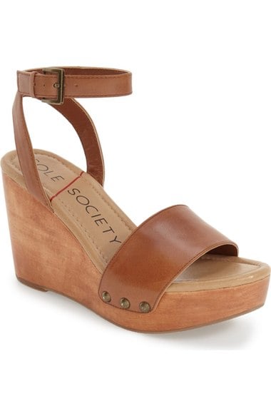 Sole Society 'Sahara' Wedge Sandal (Women) Tan Leather trendy wedge sandals summer 2016