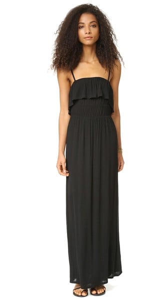 Splendid Drapex Lux Ruffled Maxi Dress Black casual maxi dresses