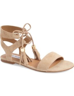 Steve Madden 'Elivait' Sandal (Women) Sand Suede Blue Suede Red Suede lace-up flat sandals summer 2016