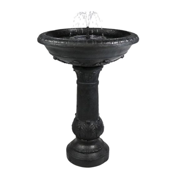 Sunnydaze Oasis Solar-on-Demand Bird Bath Water Fountain, 26 Inch Tall birdbaths garden patio summer