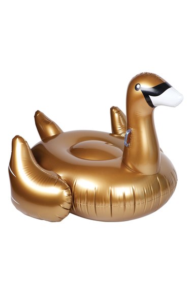 Sunnylife Inflatable Swan Pool Floatie Gold summer pool party floats