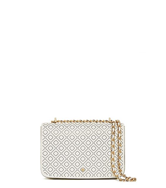 Tory Burch ROBINSON PERFORATED ADJUSTABLE SHOULDER BAG New Ivory tory burch semi-annual sale extra 30% off sale
