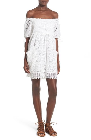 Tularosa 'Quinn' Off the Shoulder Lace Dress Milk eyelet dresses summer