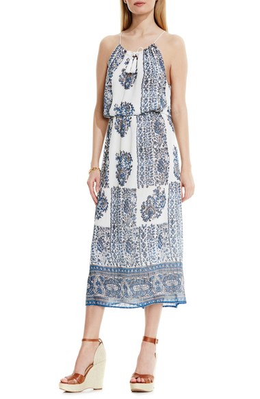 Two by Vince Camuto 'Caravan' Border Print Maxi Dress Mosaic Blue casual halter dresses summer 2016