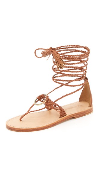 Ulla Johnson Javi Lace Up Flat Sandals Umber lace-up flat sandals summer 2016