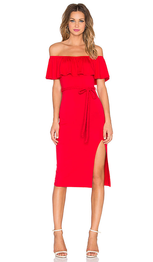 VAVA BY JOY HAN VICTORIANA OFF SHOULDER DRESS Red