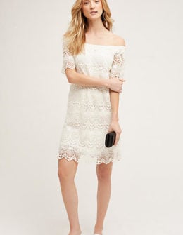 Velvet by Graham and Spencer Eyelet Swing Dress White casual off the shoulder dresses summer 2016