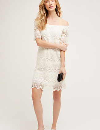 Velvet by Graham and Spencer Eyelet Swing Dress White casual off the shoulder dresses summer 2016