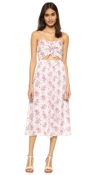 WAYF Cutout Tie Front Floral Print Dress Garden Print cutout dresses summer