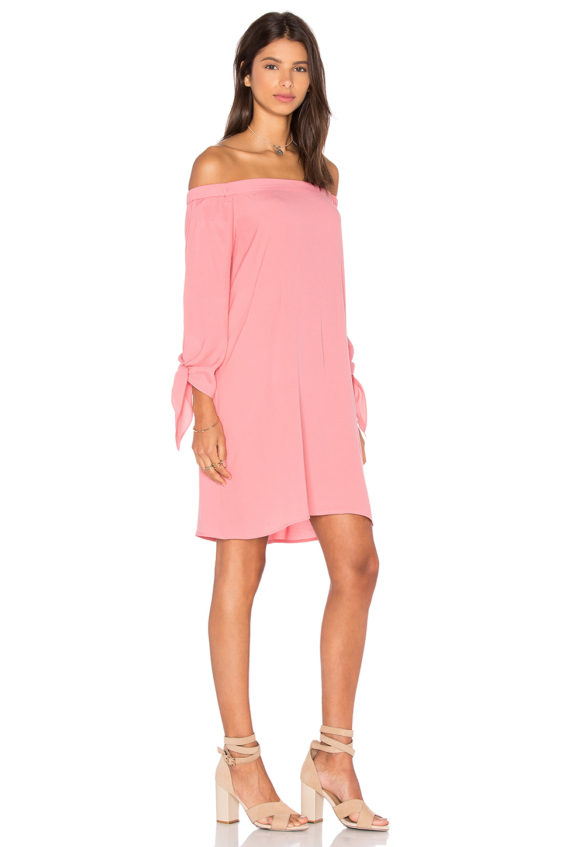 WAYF Off Shoulder Dress Salmon off the shoulder wedding guest dresses summer 2016