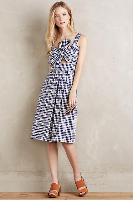 Whit Knotted Cutout Dress Blue Motif cutout dresses summer