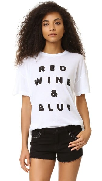 Wildfox Red Wine And Blue Tee Clean White 4th of july shirt