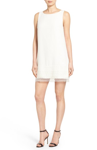 cupcakes and cashmere 'Zelda' Eyelet Lace Shift Dress Ivory