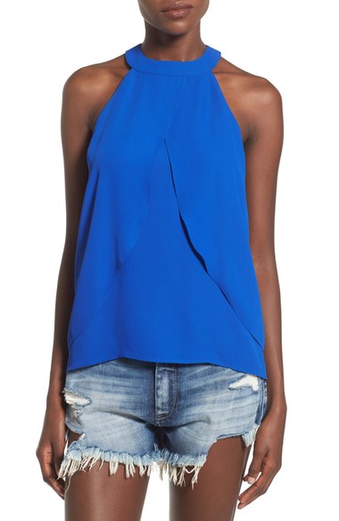 devlin 'Kansas' Halter Tank Marina Blue trendy halter tops summer 2016
