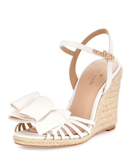 kate spade new york biana grosgrain bow wedge sandal ivory wedge sandals summer 2016