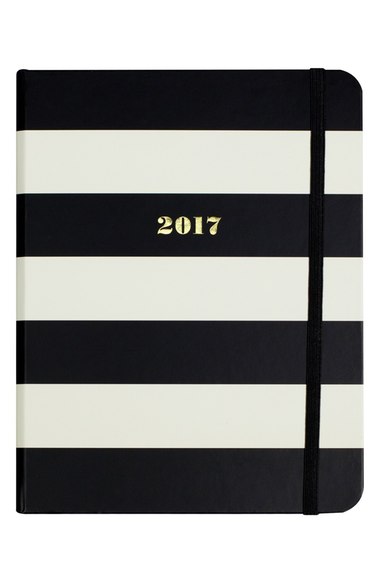 kate spade new york medium 2017 17-month agenda black stripe 2016 2017 17 Month Agendas for High School and College Students Fashion 