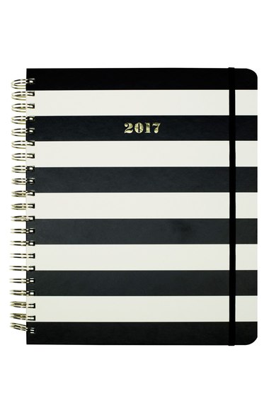 kate spade new york oversize 17-month 2017 agenda black white stripe