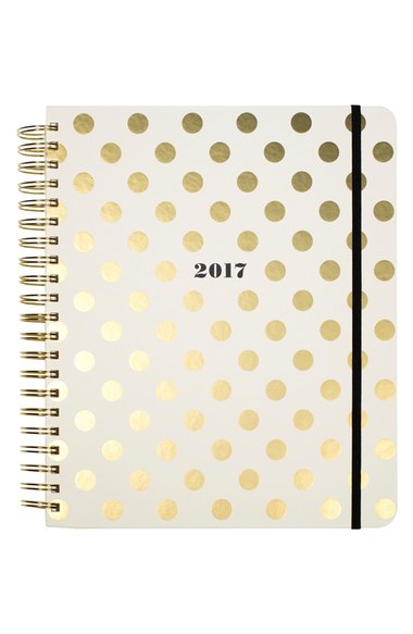 kate spade new york oversize 17-month 2017 agenda gold dot 2016 2017 17 Month Agendas for High School and College Students