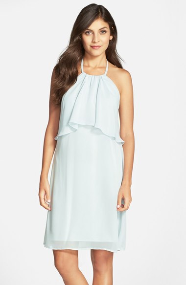 nouvelle AMSALE 'Suki' Chiffon Halter Dress Cloud popover dresses summer wedding guest dresses 