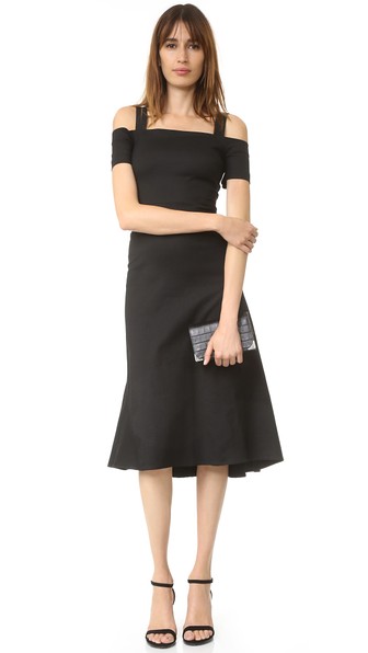 A.L.C. Daniel Cold Shoulder Dress Black cold shoulder dresses for summer wedding guest season