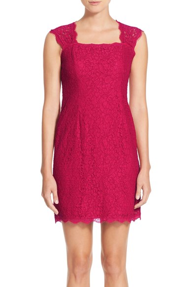 Adrianna Papell Lace Sheath Dress (Regular & Petite) Lacquer lace dresses summer wedding guest 