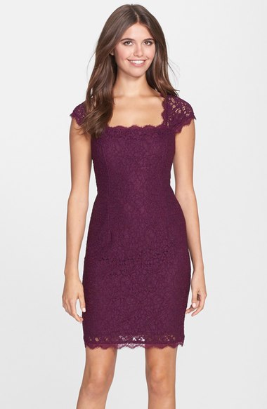 Adrianna Papell Lace Sheath Dress (Regular & Petite) Mulberry lace dresses summer wedding guest 2016