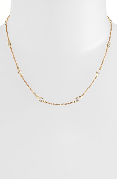 Alainn Bezel Station Necklace Gold Clear Cz Nordstrom anniversary sale women's jewelry