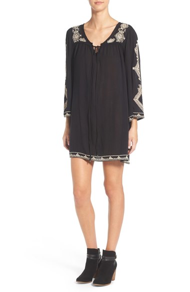 Angie Embroidered Tunic Dress Black tunic dresses summer 2016