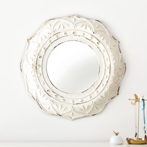 Antique White Framed Mirror Pottery Barn Teen Friends and Family Sale