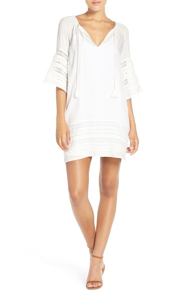 BB Dakota 'Gerado' Lace Trim Tunic Dress Ivory casual lace dresses summer