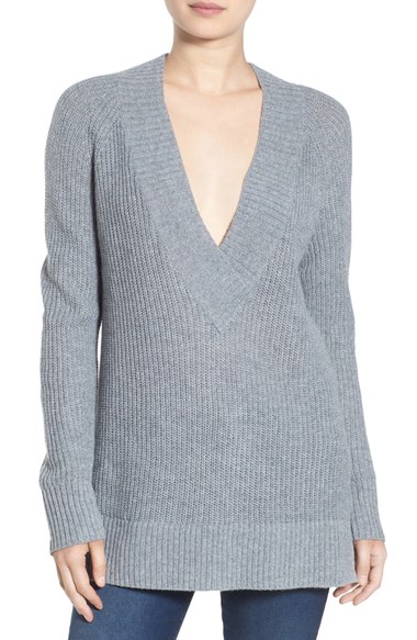 BP. Deep V-Neck Pullover Grey Medium Heather 2016 Nordstrom anniversary sale women's sweaters cardigans 
